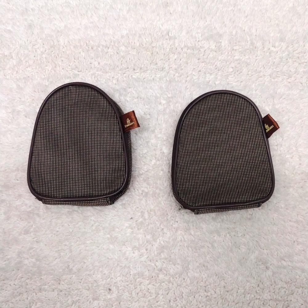 Emirates Brown Small Pouch with Buckle Loop Bundle of 2